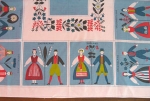 Folkloric Vintage 50s Swedish Couples Table Cloth