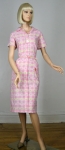 Sweet Pink Cotton Vintage 50s House Dress