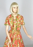 Lush Vintage 50s Snap Dragon Print Dress and Bolero