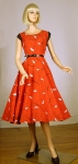 Atomic Vintage 50s Red Novelty Print Dress