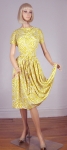 Swirly Print Vintage 60s Slinky R & K Originals Nylon Dress