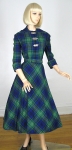 Tartan Plaid Vintage 50s Full Skirt Dress