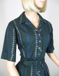 Gingham Paisley Vintage 50s Serbin Shirt Waist Dress