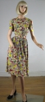 Vintage 40s Trudy Hall Floral Ruffle Dress