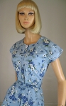 Lovely Top Modes Blue Floral Vintage Day Dress