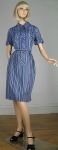 Smartsette Striped Vintage 60s Cotton Shirtwaist Dress