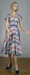 Mythical Fantasy Print Vintage 50s Full Skirt Dress