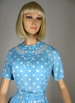 Baby Blue Vintage 60s Polka Dot Dress