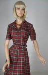 Smart Vintage 50s Red and Green Plaid Dress
