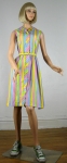 Pastel Stripe Vintage 60s Cotton Shirt Dress