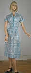 Pretty Sheer Vintage 50s Cotton Voile Medallion Print Dress