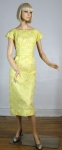 Pale Lemon Yellow Vintage 50s Organdy Dress