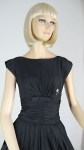 Adorable Ruched Waist Vintage 50s Cotton Dress