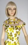 Gorgeous Detailed Vintage 60s Petal Printed Silk Dress