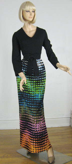 Panton-esque Op Art Vintage 70s Maxi Dress
