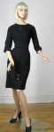 Fitted Vintage 50s Scalloped Button Tab Dress