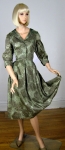 Gorgeous Vintage 50s Slinky Rayon Betty Hartford Dress