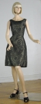 Metallic Vintage 60s Chiffon Overlay Dress