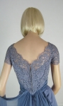 Beautiful Terry Allen Vintage 50 Powder Blue Silk Wiggle Dress 06.jpg