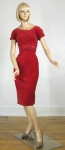 Posh Vintage 60s Red Velvet Wiggle Dress