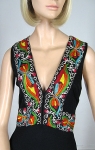 Exotic Bohemian Vintage 70s Embroidered Maxi Dress
