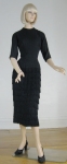 Glamazon Vintage 50s Fringed Black Dress