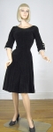 Curve Hugging Toni Todd Vintage 50s Velvet Full Skirt Dress