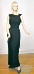 One Shoulder Asymmetrical Vintage 60s Draped Black Gown