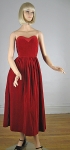 Lush Red Velvet Vintage 80s Strapless Dress