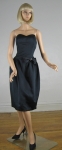 Satin Vintage 80s Black Strapless Party Dress