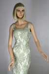 Heavily Beaded Vintage 60s Celadon Evening Gown