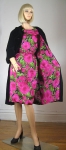 Amazing Rose Print Silk Cocktail Dress and Matching Coat