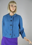 Chic Teal Tweed Vintage 60s Boxy Jacket 02.jpg