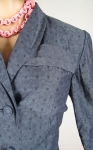 Gunmetal Gray Vintage 50s Curvy Waist Suit