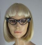Amazing Vintage 50s Etched Winged Cat Eye Glasses