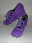 Deep Purple Vintage 70s Wedge Lace-Up Shoes