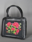 Cute Little Vintage '60s Appliqué Rose Handbag