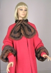 Pinky Coral Vintage 40s/50s Swing Coat Fur Ascot 04.jpg