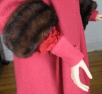 Pinky Coral Vintage 40s/50s Swing Coat Fur Ascot 05.jpg
