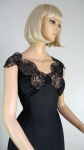 Bewitching Lace Vintage 50s Black Gown